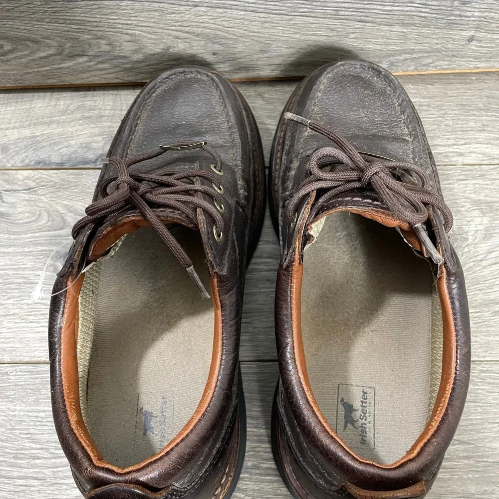 VTG Red Wing Irish Setter Shoes Mens 12 Brown Leather Moc Toe Oxford Work Rugged